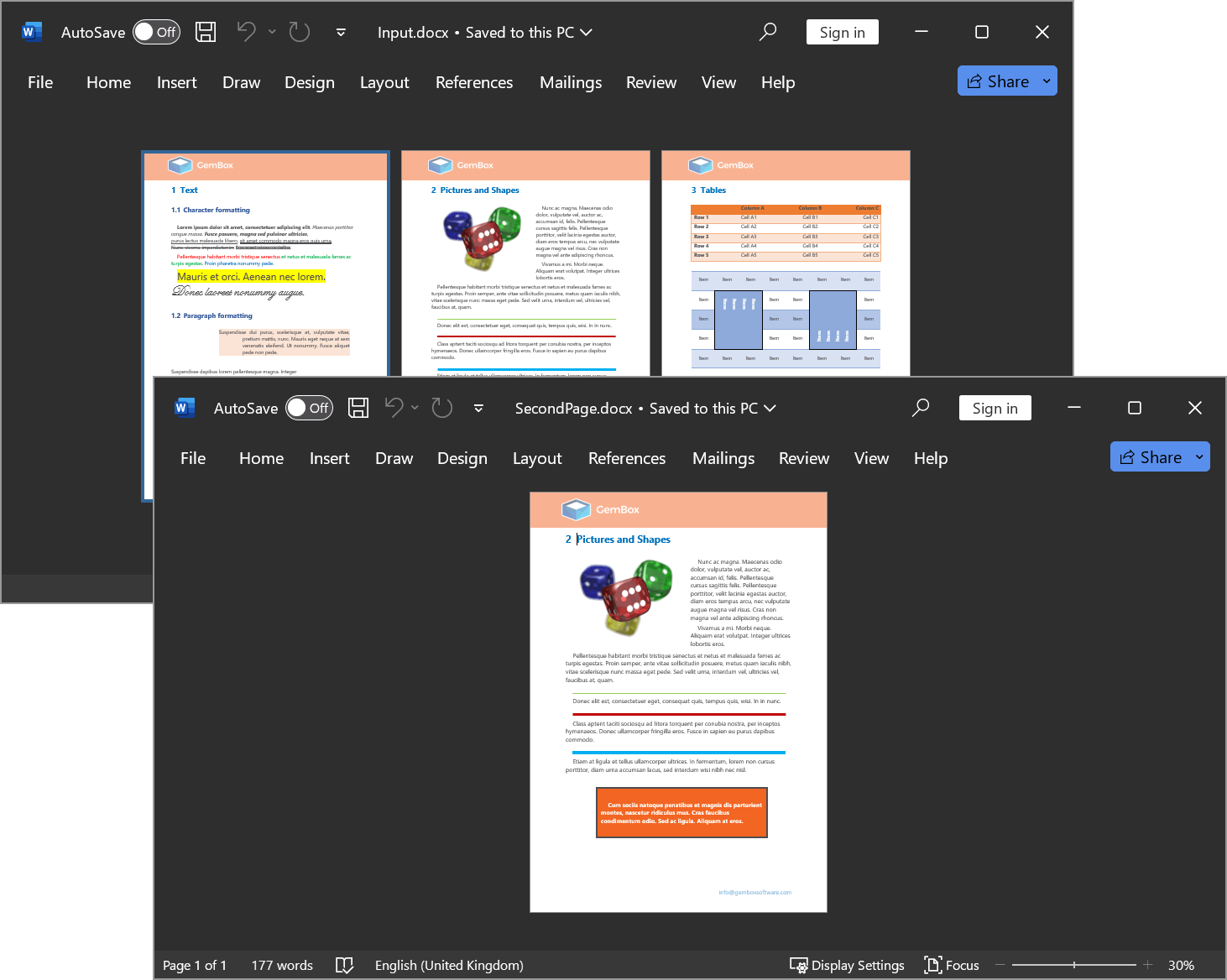 Screenshot of a document with an extracted page Word document with an extracted page