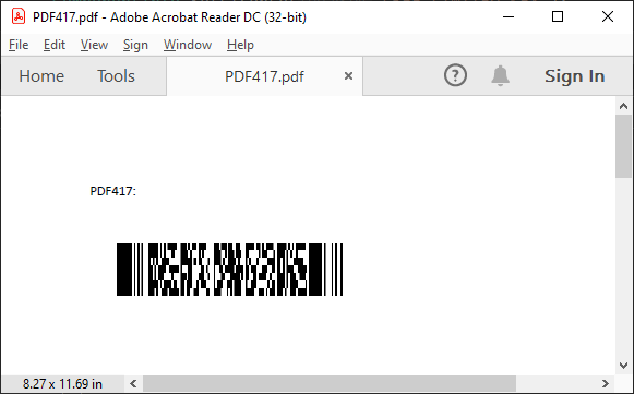 Output file with PDF417 barcode PDF417 Barcode in C# and VB.NET