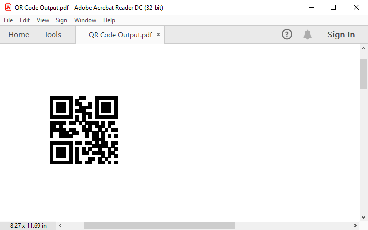 Output file with QR Code QR Code in C# and VB.NET