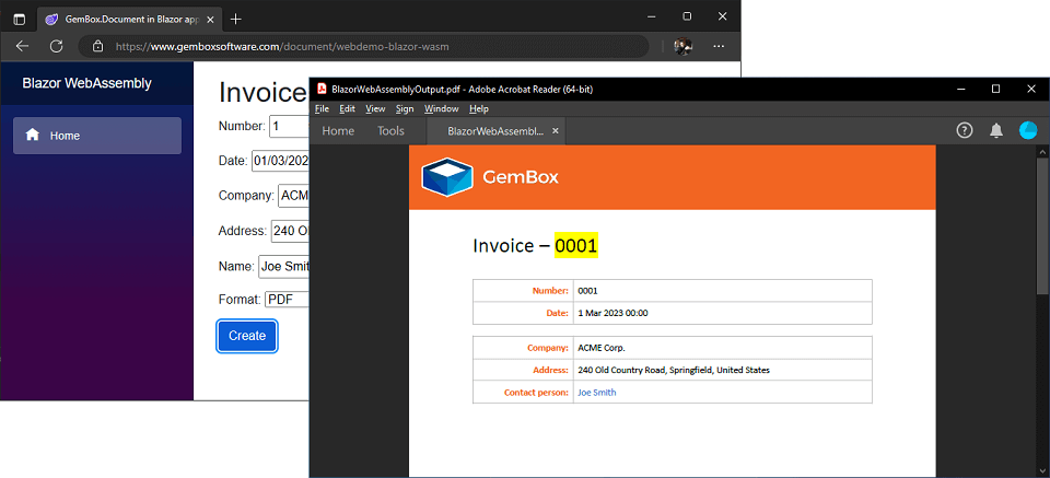 Generating a PDF document from Blazor WebAssembly app