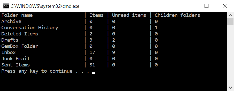 List and modify folders on Exchange Server using EWS protocol