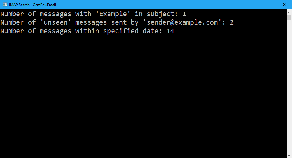 ImapClient message search Search messages with IMAP client in C# and VB.NET