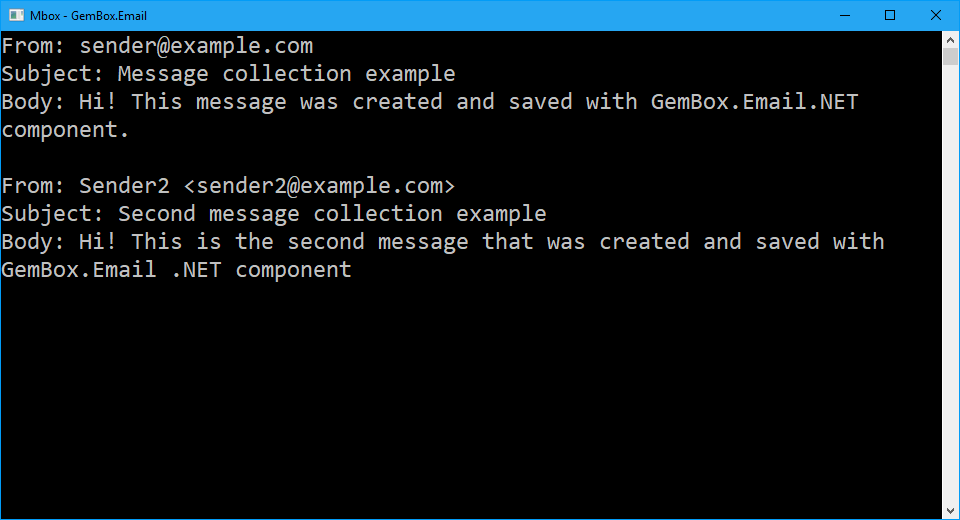 Load and Save a Mbox Message Collection in C# and VB.NET