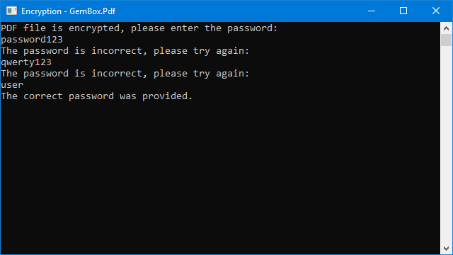Multiple attempts to open an encrypted PDF