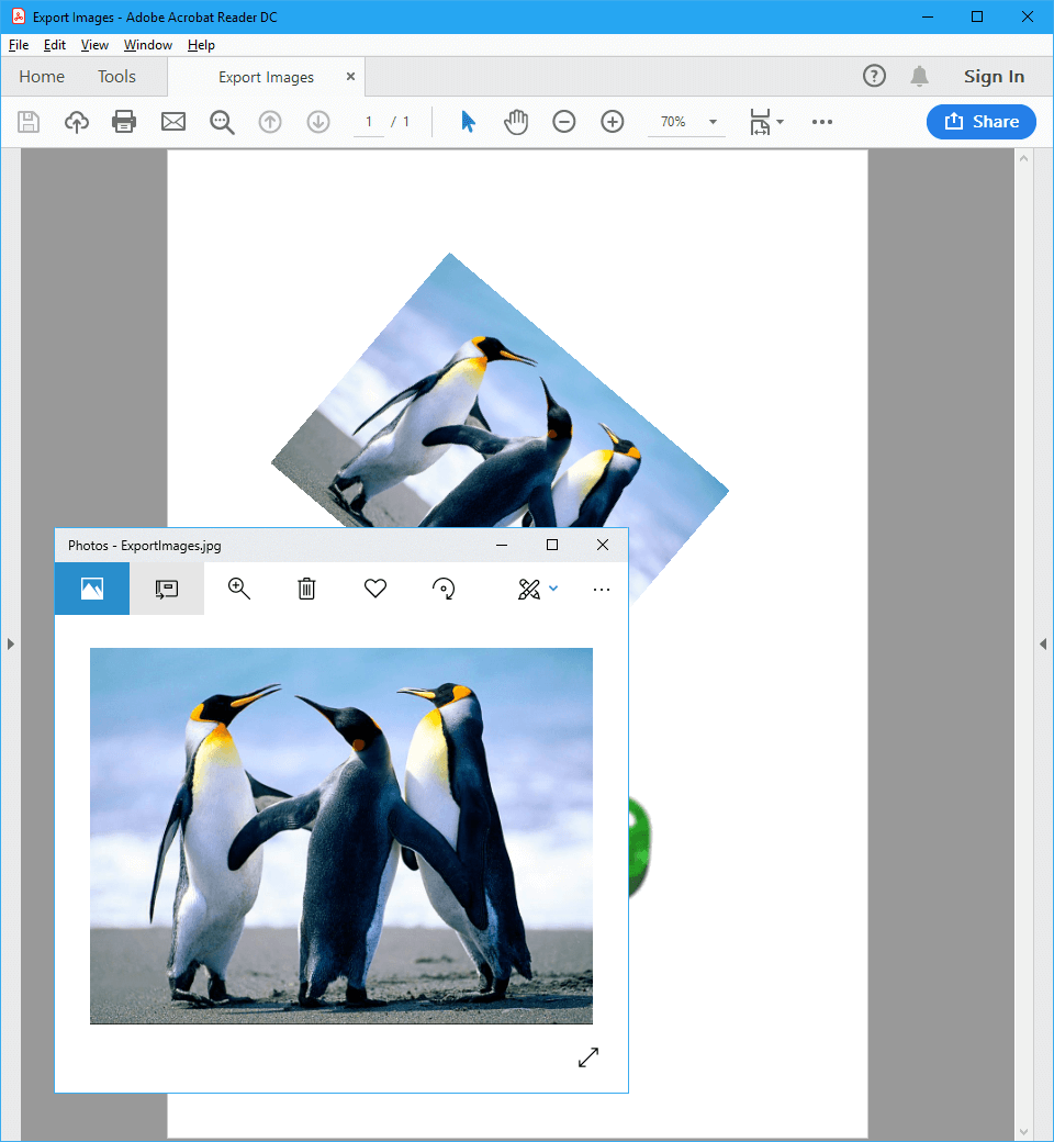 Export and import images to a PDF file in C# and VB.NET