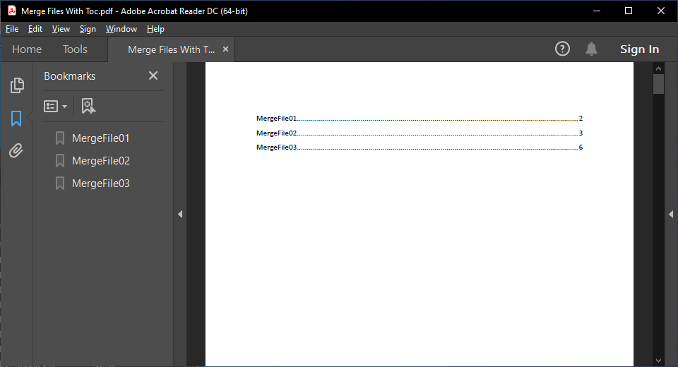 Create Table of Contents in PDF from C# and VB.NET