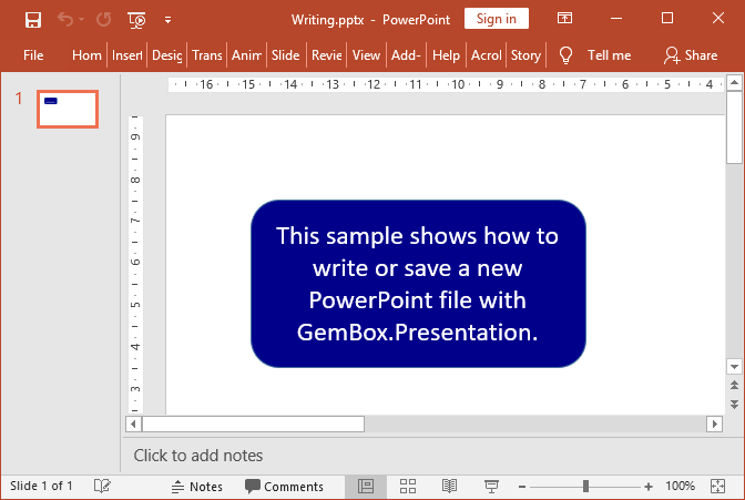 Create and write PowerPoint files in C# and VB.NET