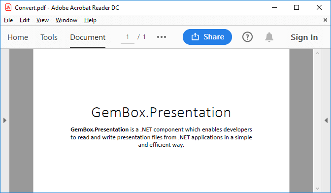Convert PowerPoint files to PDF in C# and VB.NET