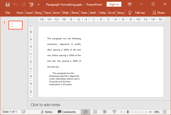PowerPoint Paragraph Formatting in C# and VB.NET